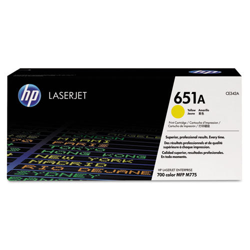 HP 651A, (CE342A) Yellow Original LaserJet Toner Cartridge-(HEWCE342A)