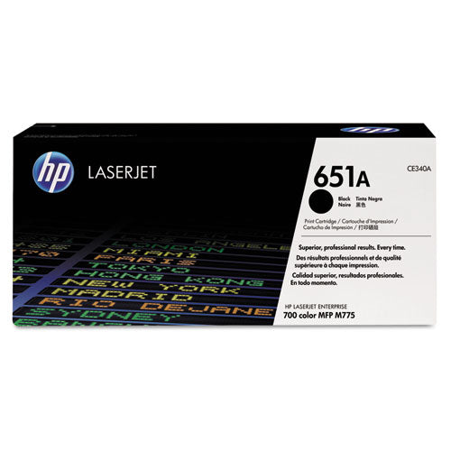 HP 651A, (CE340A) Black Original LaserJet Toner Cartridge-(HEWCE340A)