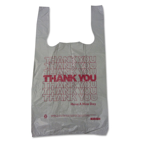 Plastic Thank-You T-Sack, 2 mil, 4" x 15", White, 2,000/Carton-(BPC6415THYOU)