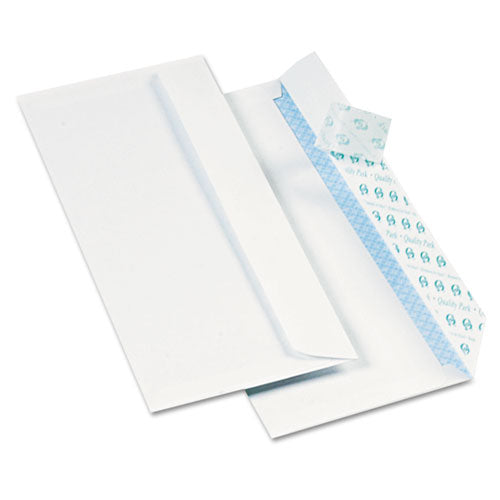 Redi-Strip Security Tinted Envelope, #10, Commercial Flap, Redi-Strip Heat-Resistant Closure, 4.13 x 9.5, White, 1,000/Box-(QUA69122B)