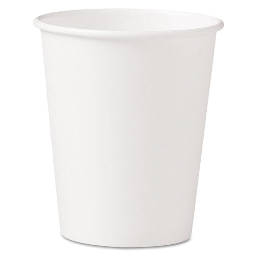 Single-Sided Poly Paper Hot Cups, 10 oz, White, 50 Sleeve, 20 Sleeves/Carton-(SCC370W)