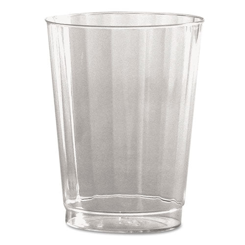 Classic Crystal Plastic Tumblers, 10 oz, Clear, Fluted, Tall, 20/Pack, 12 Packs/Carton-(WNACC10240)