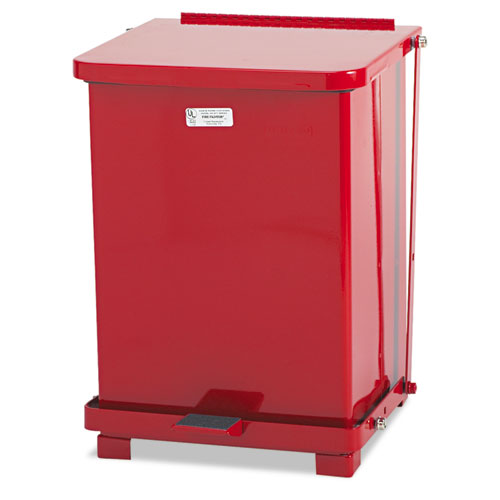 Defenders Heavy-Duty Steel Step Can, 4 gal, Steel, Red-(RCPST7EPLRED)