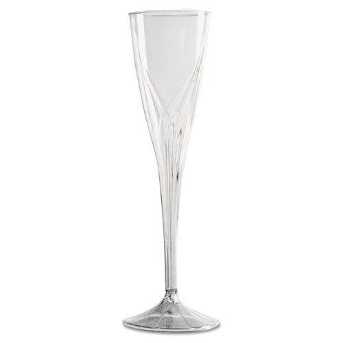 Classicware One-Piece Champagne Flutes, 5 oz, Clear, Plastic, 10/Pack, 10 Packs/Carton-(WNACWSC5)