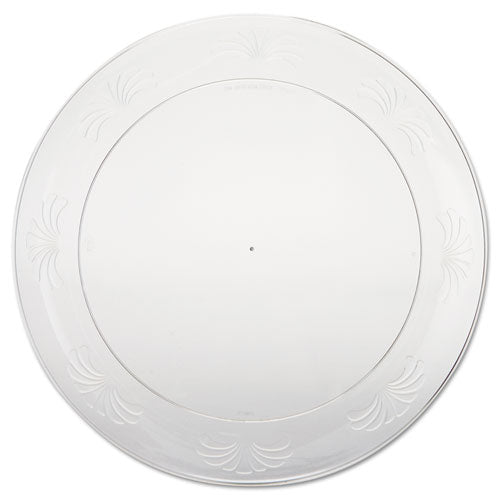 Designerware Plastic Plates, 9" dia, Clear, 10 Pack, 18 Packs/Carton-(WNADWP9180)