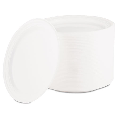 Famous Service Plastic Dinnerware, Plate, 6" dia, White, 125/Pack-(DCC6PWFPK)