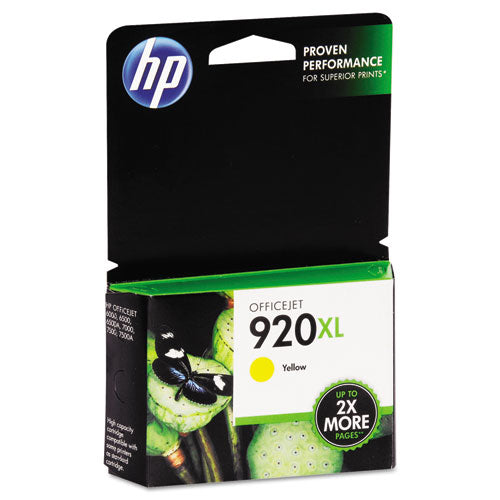 HP 920XL, (CD974AN) High-Yield Yellow Original Ink Cartridge-(HEWCD974AN)