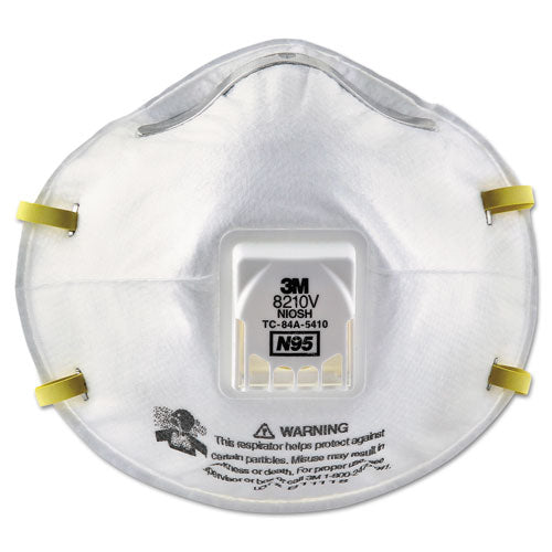 Particulate Respirator 8210V, N95, Cool Flow Valve, Standard Size, 10/Box-(MMM8210V)