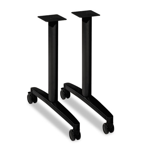 Huddle T-Leg Base for 24" and 30" Deep Table Tops, 39.25w x 23.5d x 23.38h, Black-(HONMTLEG24CP)