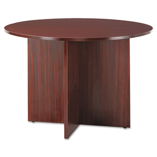 Alera Valencia Round Conference Table with Legs, 42" Diameter x 29.5h, Mahogany-(ALEVA7142MY)