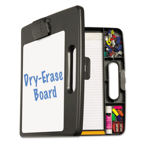 Portable Dry Erase Clipboard Case, 0.5" Clip Capacity, Holds 8.5 x 11 Sheets, Charcoal-(OIC83382)