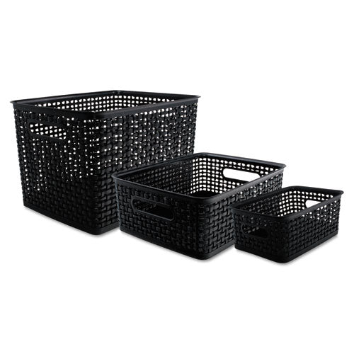 Weave Bins, 13.63 x 10.75 x 9, Black, 3/Pack-(AVT40329)