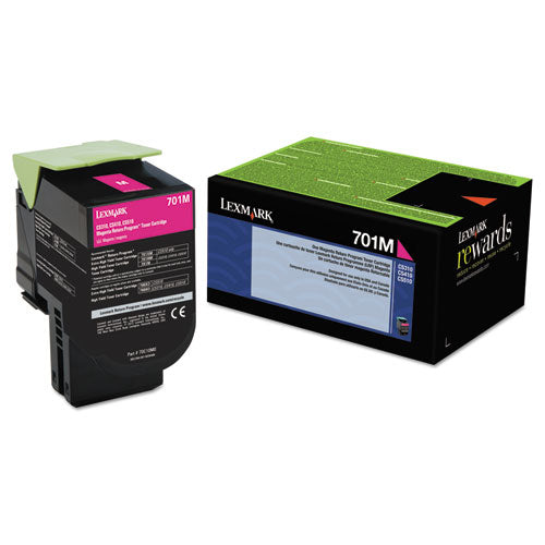 70C10M0 Return Program Toner, 1,000 Page-Yield, Magenta-(LEX70C10M0)