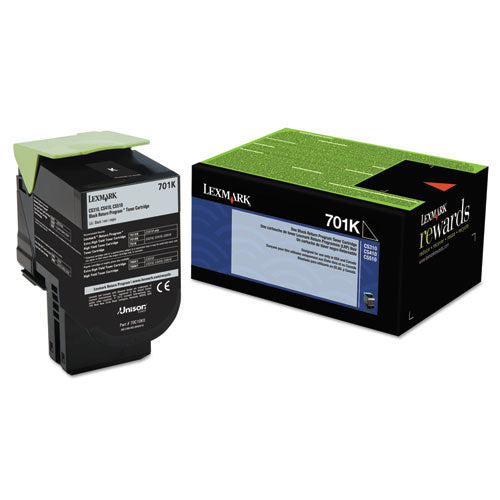 70C10K0 Return Program Toner, 1,000 Page-Yield, Black-(LEX70C10K0)