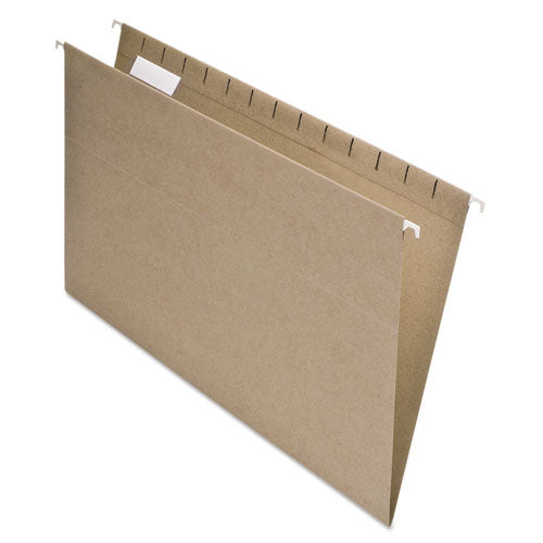 Earthwise by Pendaflex 100% Recycled Colored Hanging File Folders, Legal Size, 1/5-Cut Tabs, Natural, 25/Box-(PFX76542)