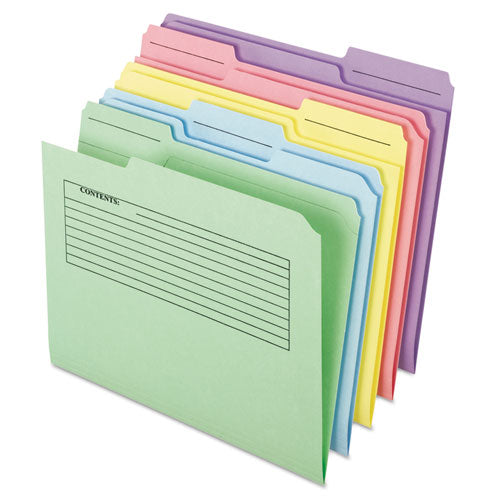 Printed Notes Folder, 1/3-Cut Tabs: Assorted, Letter Size, Assorted Colors, 30/Pack-(PFX45269)