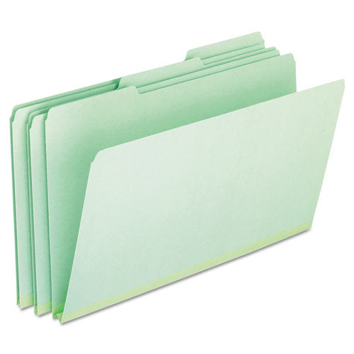 Pressboard Expanding File Folders, 1/3-Cut Tabs: Assorted, Legal Size, 1" Expansion, Green, 25/Box-(PFX17171)