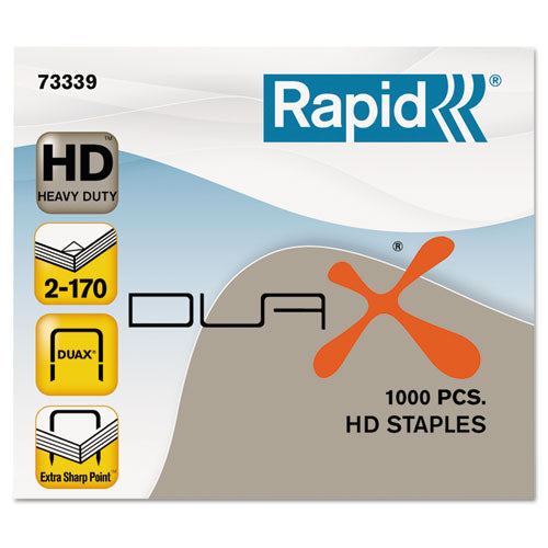 DUAX Heavy-Duty Staples, 0.75" Leg, 0.5" Crown, Steel, 1,000 Staples-(RPD73339)