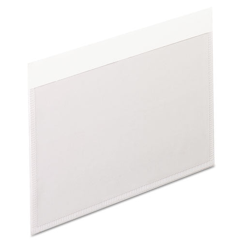 Self-Adhesive Pockets, 3 x 5, Clear Front/White Backing, 100/Box-(PFX99375)