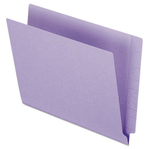 Colored End Tab Folders with Reinforced Double-Ply Straight Cut Tabs, Letter Size, 0.75" Expansion, Purple, 100/Box-(PFXH110DPR)