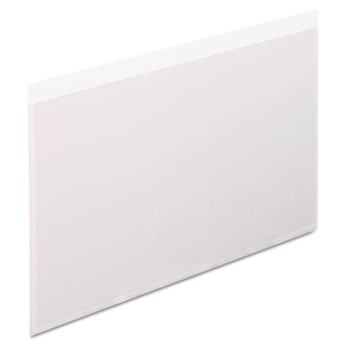 Self-Adhesive Pockets, 5 x 8, Clear Front/White Backing, 100/Box-(PFX99377)