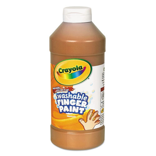 Washable Fingerpaint, Brown, 16 oz Bottle-(CYO551316007)