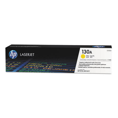 HP 130A, (CF352A) Yellow Original LaserJet Toner Cartridge-(HEWCF352A)