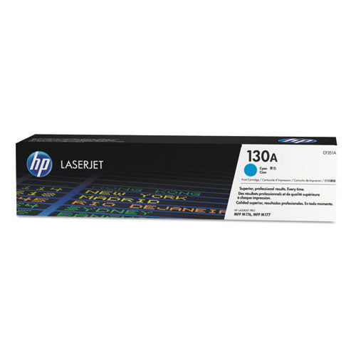 HP 130A, (CF351A) Cyan Original LaserJet Toner Cartridge-(HEWCF351A)