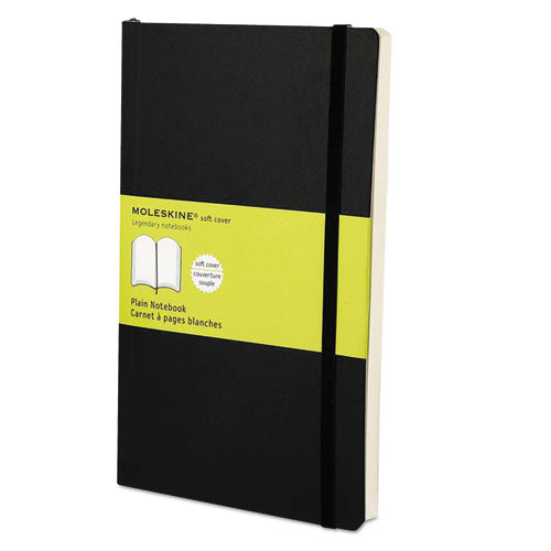 Classic Softcover Notebook, 1-Subject, Unruled, Black Cover, (192) 8.25 x 5 Sheets-(HBGMSL17)