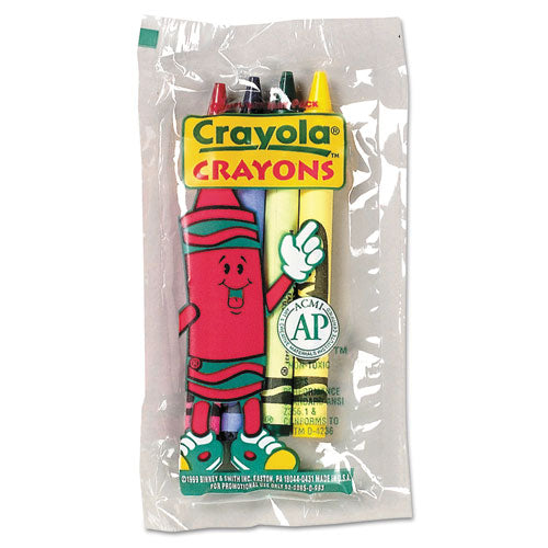 Classic Color Cello Pack Party Favor Crayons, 4 Colors/Pack, 360 Packs/Carton-(CYO520083)