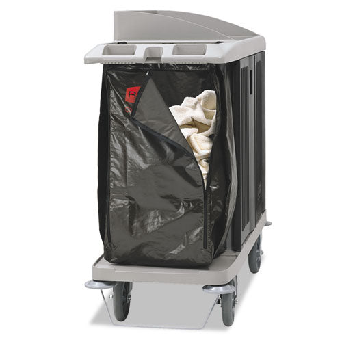 Zippered Vinyl Cleaning Cart Bag, 25 gal, 17" x 33", Brown-(RCP1966885)