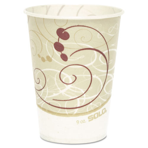 Symphony Design Wax-Coated Paper Cold Cups,  9 oz, Beige/White, 100/Sleeve, 20 Sleeves/Carton-(SCCR9NSYM)