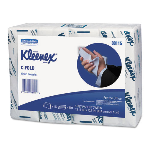 C-Fold Paper Towels for Business, Absorbency Pockets, 1-Ply, 10.13 x 13.15, White, 150/Pack, 16 Packs/Carton-(KCC88115)