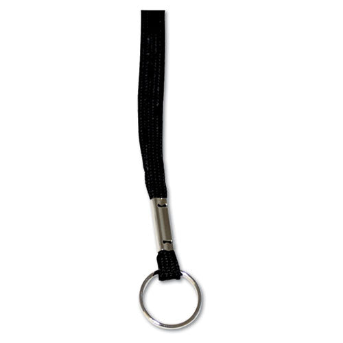 Deluxe Lanyards, Metal Ring Fastener, 36" Long, Black, 24/Box-(AVT75423)