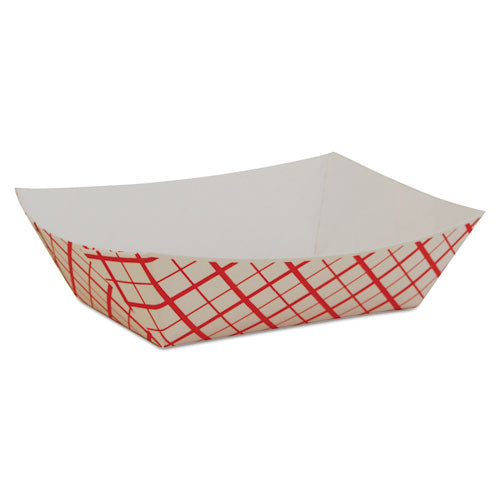 Paper Food Baskets, 0.5 lb Capacity, 4.58 x 3.2 x 1.25, Red/White, Paper, 1,000/Carton-(SCH0409)