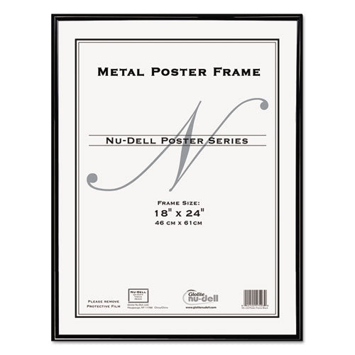 Metal Poster Frame, Plastic Face, 18 x 24, Black-(NUD31222)