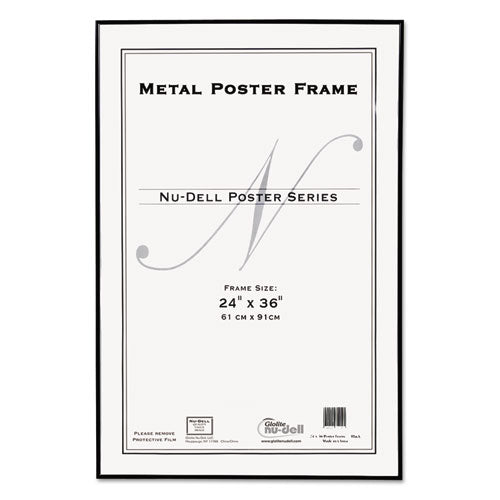 Metal Poster Frame, Plastic Face, 24 x 36, Black-(NUD31242)