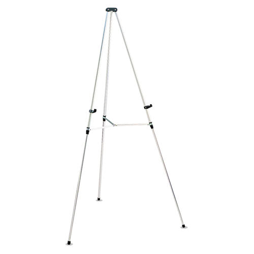 Lightweight Telescoping Tripod Easel, 38" to 66" High, Aluminum, Silver-(QRT50E)