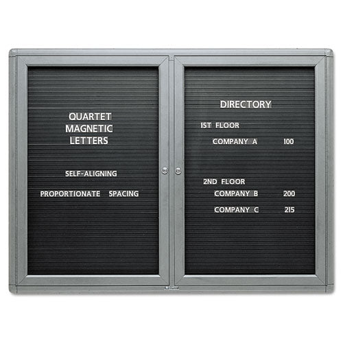 Enclosed Magnetic Directory, One Door, 48 x 36, Graphite Aluminum Frame-(QRT2964LM)