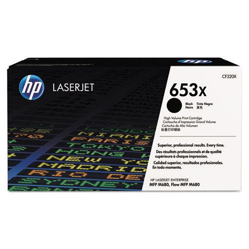 HP 653X, (CF320X) High-Yield Black Original LaserJet Toner Cartridge-(HEWCF320X)