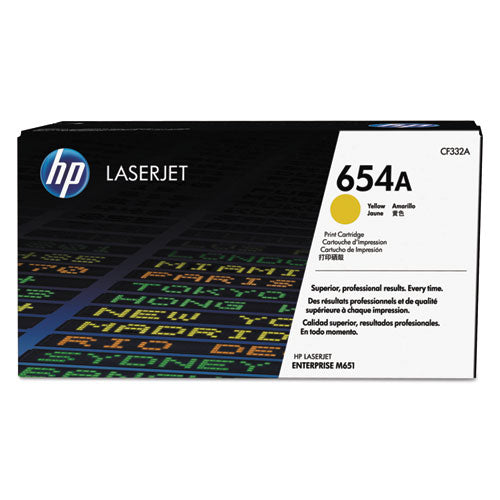 HP 654A, (CF332A) Yellow Original LaserJet Toner Cartridge-(HEWCF332A)