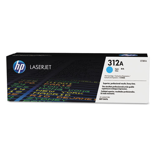 HP 312A, (CF381A) Cyan Original LaserJet Toner Cartridge-(HEWCF381A)