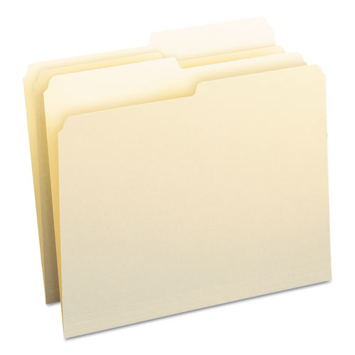 Manila File Folders, 1/2-Cut Tabs: Assorted, Letter Size, 0.75" Expansion, Manila, 100/Box-(SMD10320)