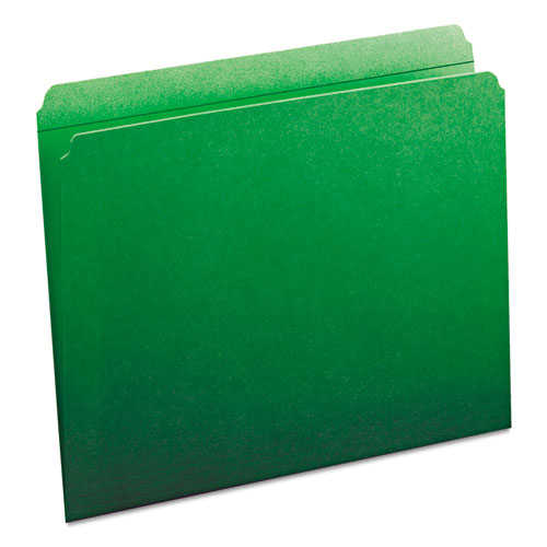 Reinforced Top Tab Colored File Folders, Straight Tabs, Letter Size, 0.75" Expansion, Green, 100/Box-(SMD12110)