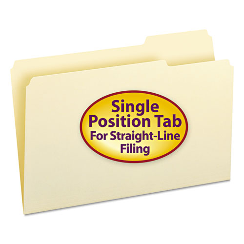 Manila File Folders, 1/3-Cut Tabs: Right Position, Legal Size, 0.75" Expansion, Manila, 100/Box-(SMD15333)