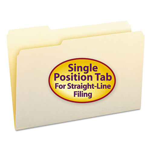 Manila File Folders, 1/3-Cut Tabs: Left Position, Legal Size, 0.75" Expansion, Manila, 100/Box-(SMD15331)