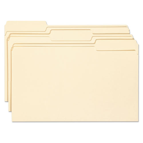 Top Tab File Folders with Antimicrobial Product Protection, 1/3-Cut Tabs: Assorted, Legal, 0.75" Expansion, Manila, 100/Box-(SMD15338)