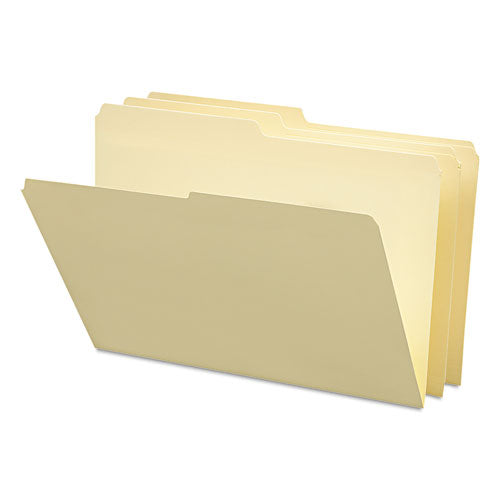 Manila File Folders, 1/2-Cut Tabs: Assorted, Legal Size, 0.75" Expansion, Manila, 100/Box-(SMD15320)