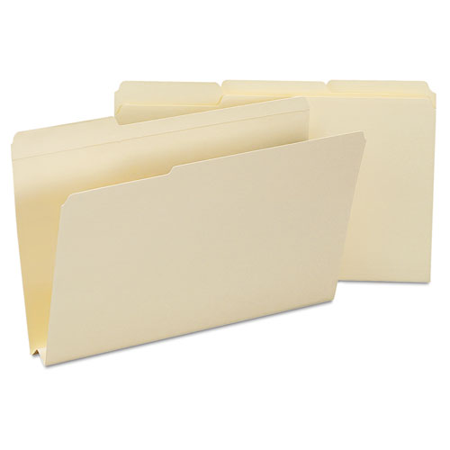 Expandable Heavyweight File Folders, 1/3-Cut Tabs: Assorted, Legal Size, 1.5" Expansion, Manila, 50/Box-(SMD15405)