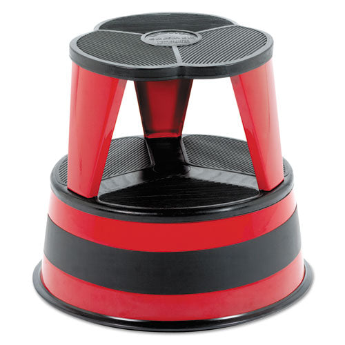 Kik-Step Steel Step Stool, 2-Step, 350 lb Capacity, 16" Diameter x 14.25"h, Red-(CRA100143)